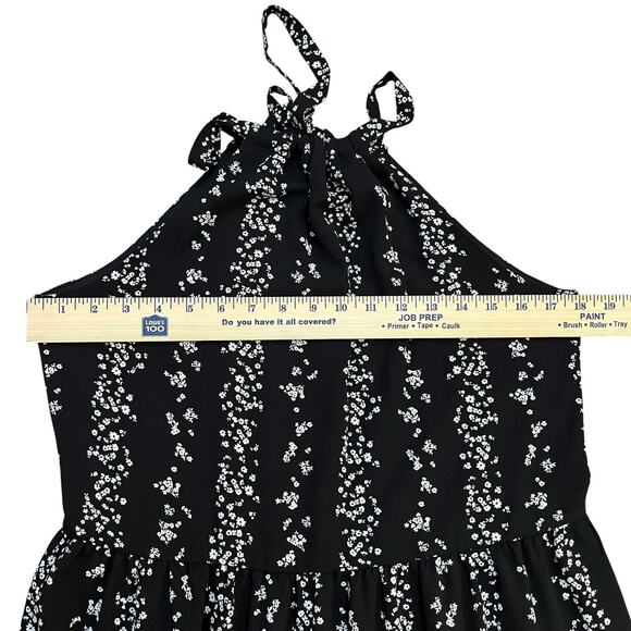 BCBGeneration Floral Maxi Dress XS Halter Neck Tiered A-line Boho Casual Crepe - Picture 7 of 10